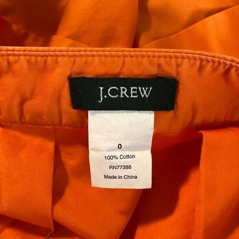 J. Crew Pleated Mini Cotton Skirt Lightweight Summer Preppy Whimsy Fun Sateen 0